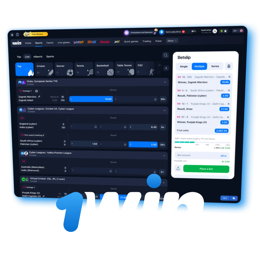 Dive into winning sports betting on 1win.